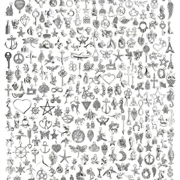 Other - 300 PCS Wholesale Bulk Lots Jewelry Making Charms Mixed Smooth Tibetan Silver Al